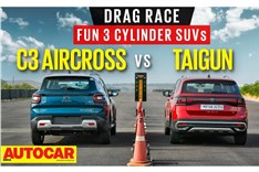 Volkswagen Taigun vs Citroen C3 Aircross drag race video